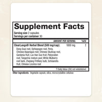 Ridgecrest Herbals, Clearlungs Red, 120 Vegan Capsules UPC 355724001360 | Hilife Vitamins