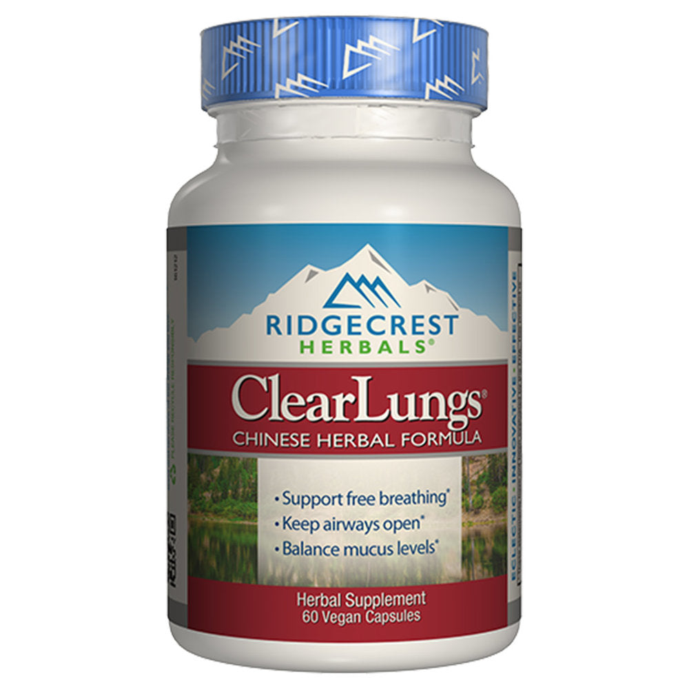 Ridgecrest Herbals, ClearLungs Red, 60 Vegan Capsules UPC 355724001346 | HiLife Vitamins