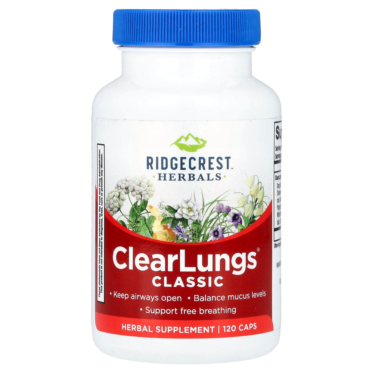 Ridgecrest Herbals, ClearLungs® Classic, 120 Caps UPC 355724001360 | Hilife Vitamins