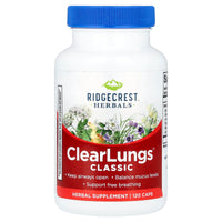 Ridgecrest Herbals, ClearLungs® Classic, 120 Caps UPC 355724001360 | Hilife Vitamins