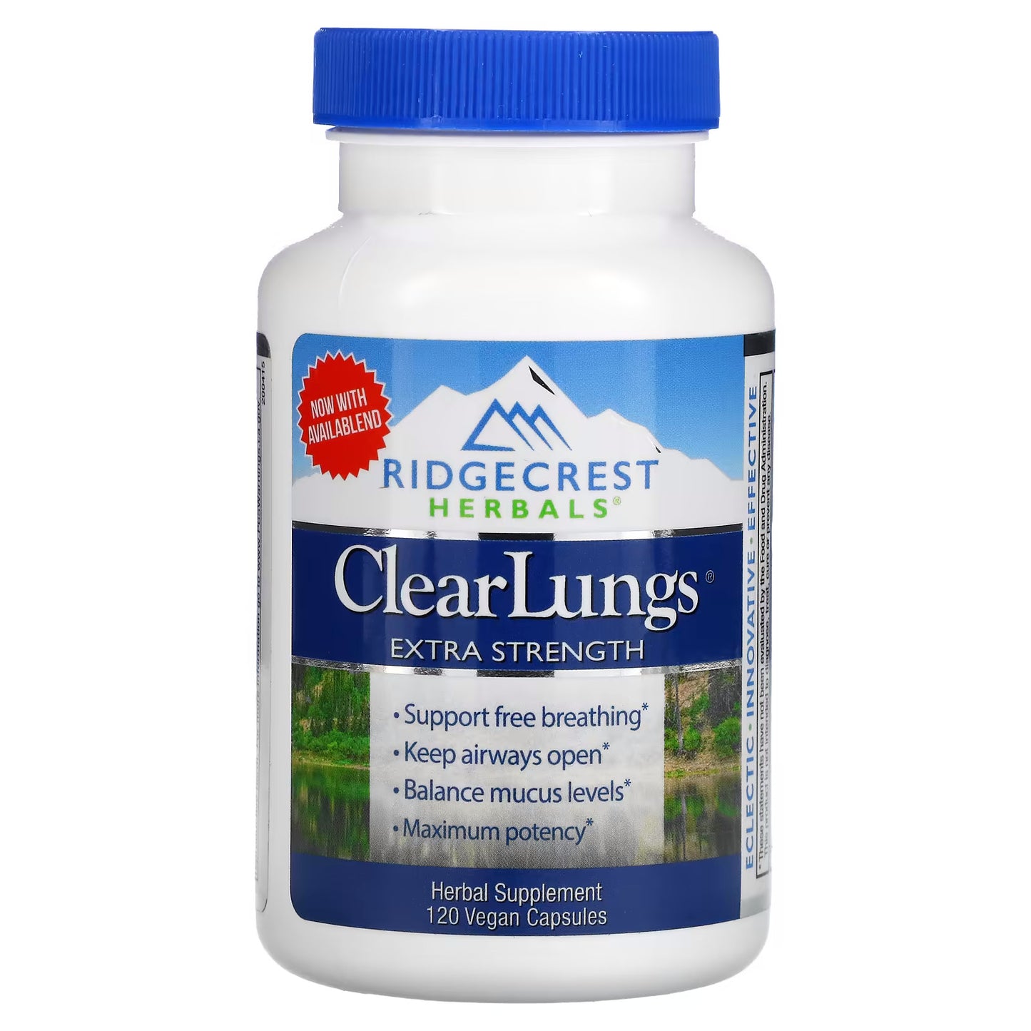 Ridgecrest Herbals, ClearLungs, Extra Strength, 120 Vegan Capsules - 355724001568 | Hilife Vitamins