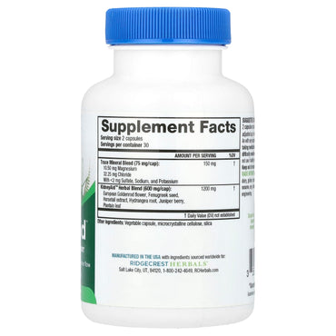 Ridgecrest Herbals, Kidney Aid, 60 Vegan Capsules UPC 355724001681 | Hilife Vitamins