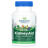 Ridgecrest Herbals, Kidney Aid, 60 Vegan Capsules UPC 355724001681 | Hilife Vitamins