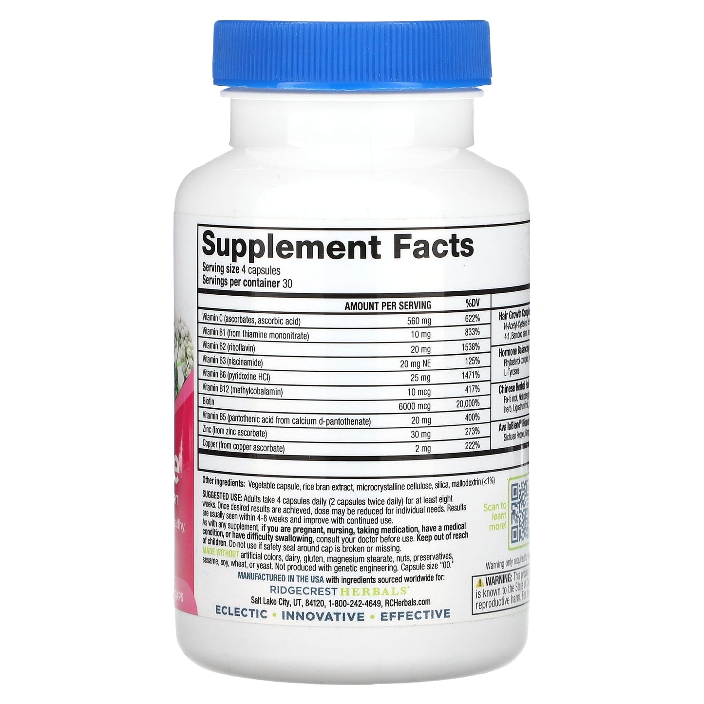 Ridgecrest Herbals, Hair ReVive 5, 120 Capsules UPC 355724003050 | HiLife Vitamins