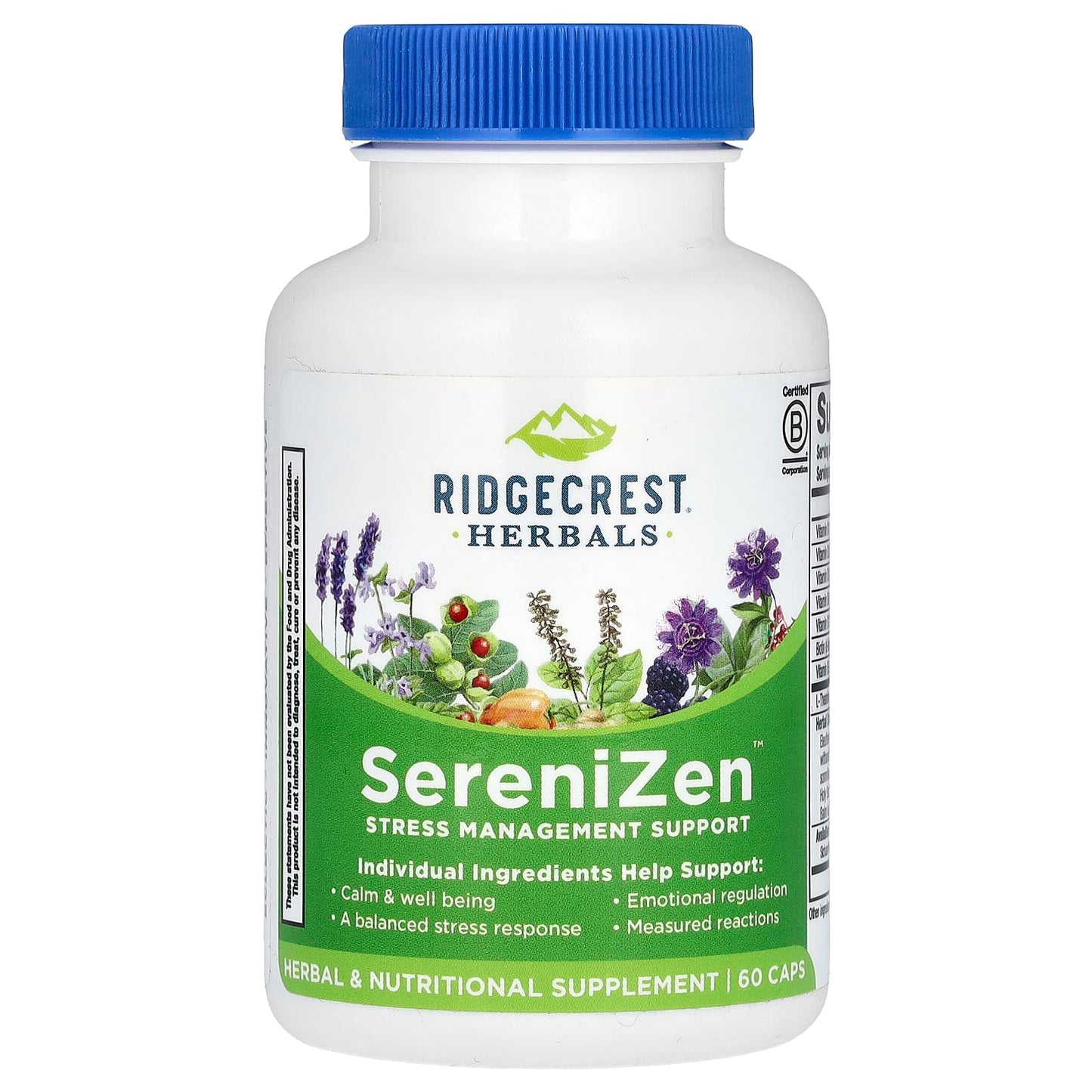 Ridgecrest Herbals, SereniZen, 60 Capsules UPC 355724003203 | HiLife Vitamins