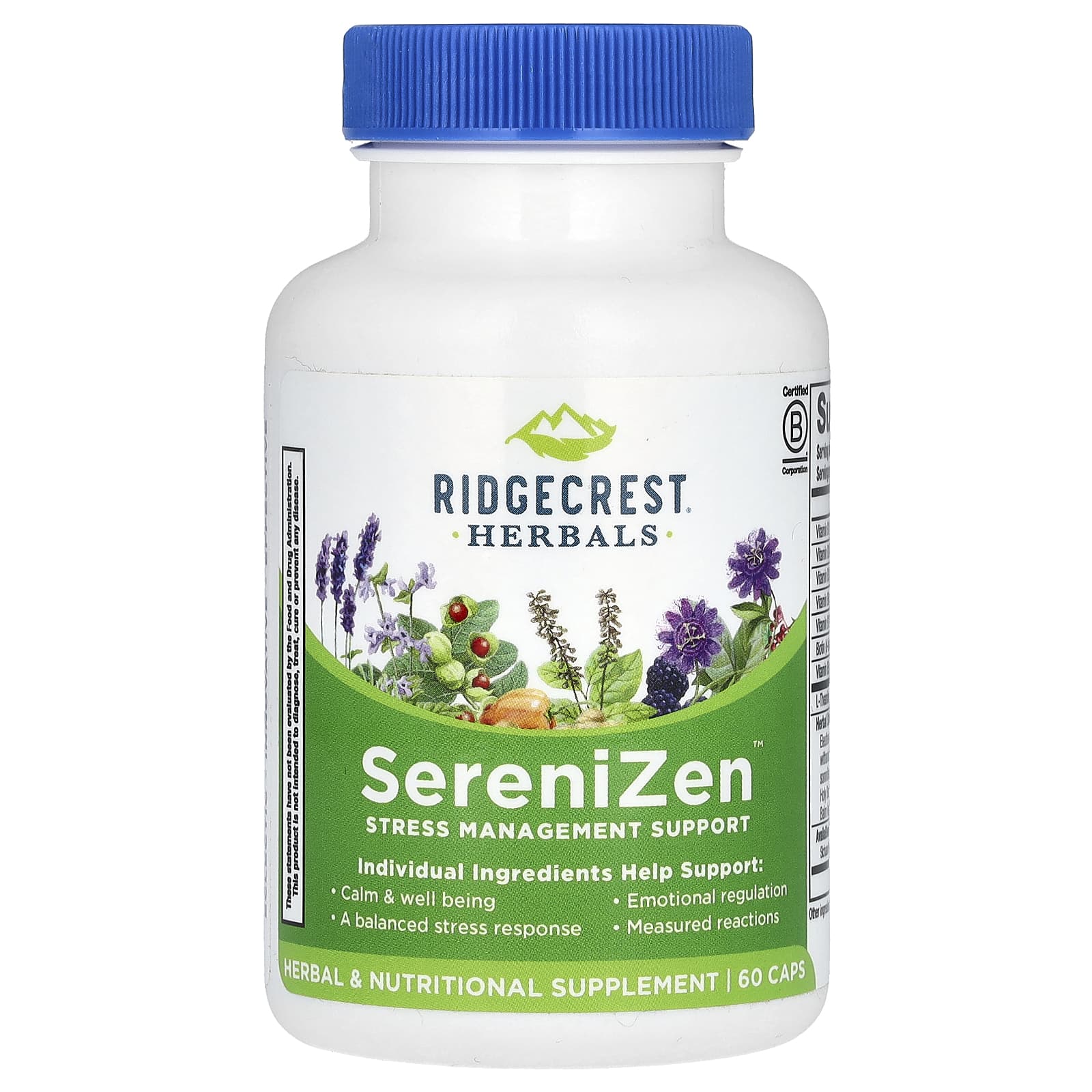 Ridgecrest Herbals, SereniZen, 60 Capsules UPC 355724003203 | HiLife Vitamins