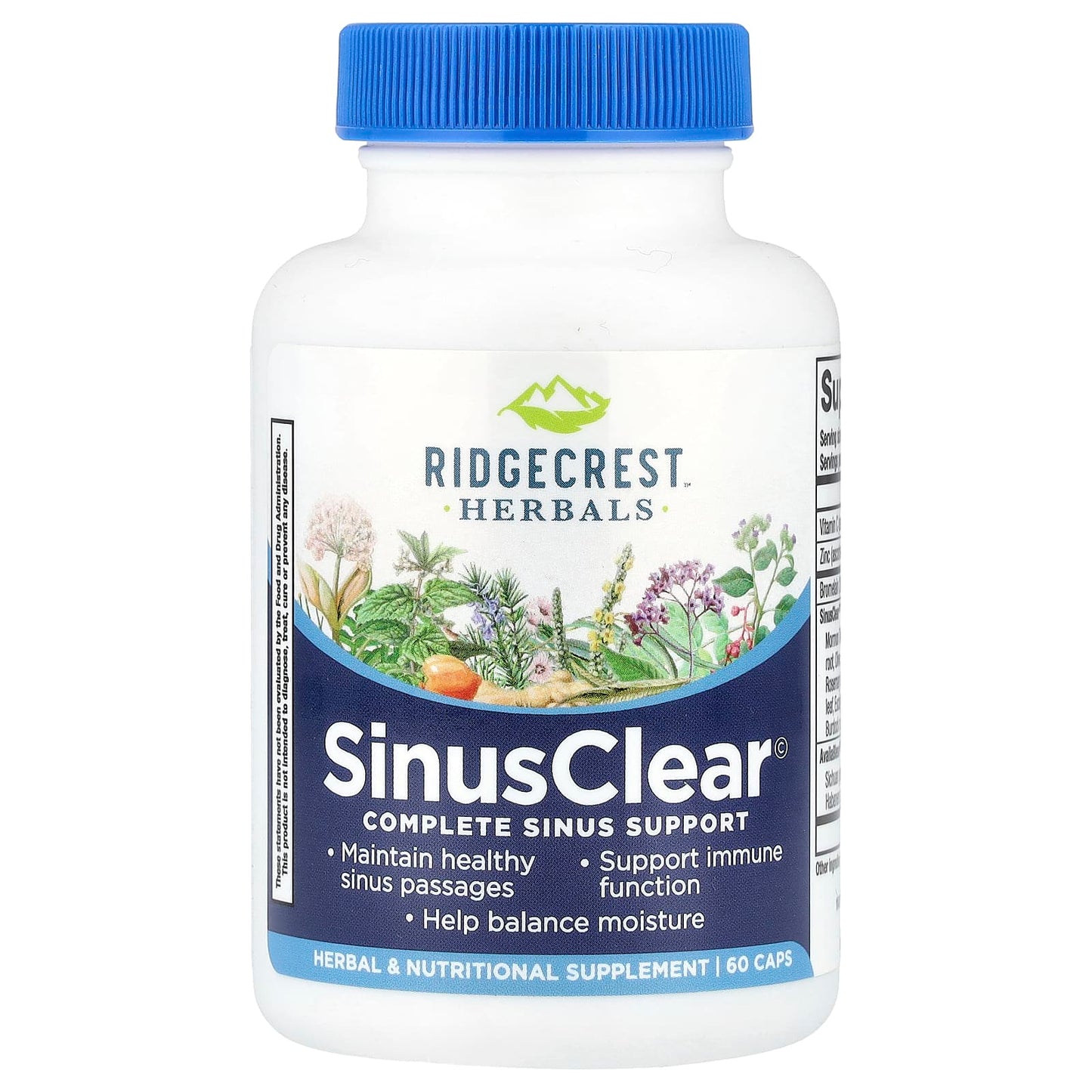 Ridgecrest Herbals, Sinus Clear, 60 Vegan Capsules UPC 355724005870 | Hilife Vitamins