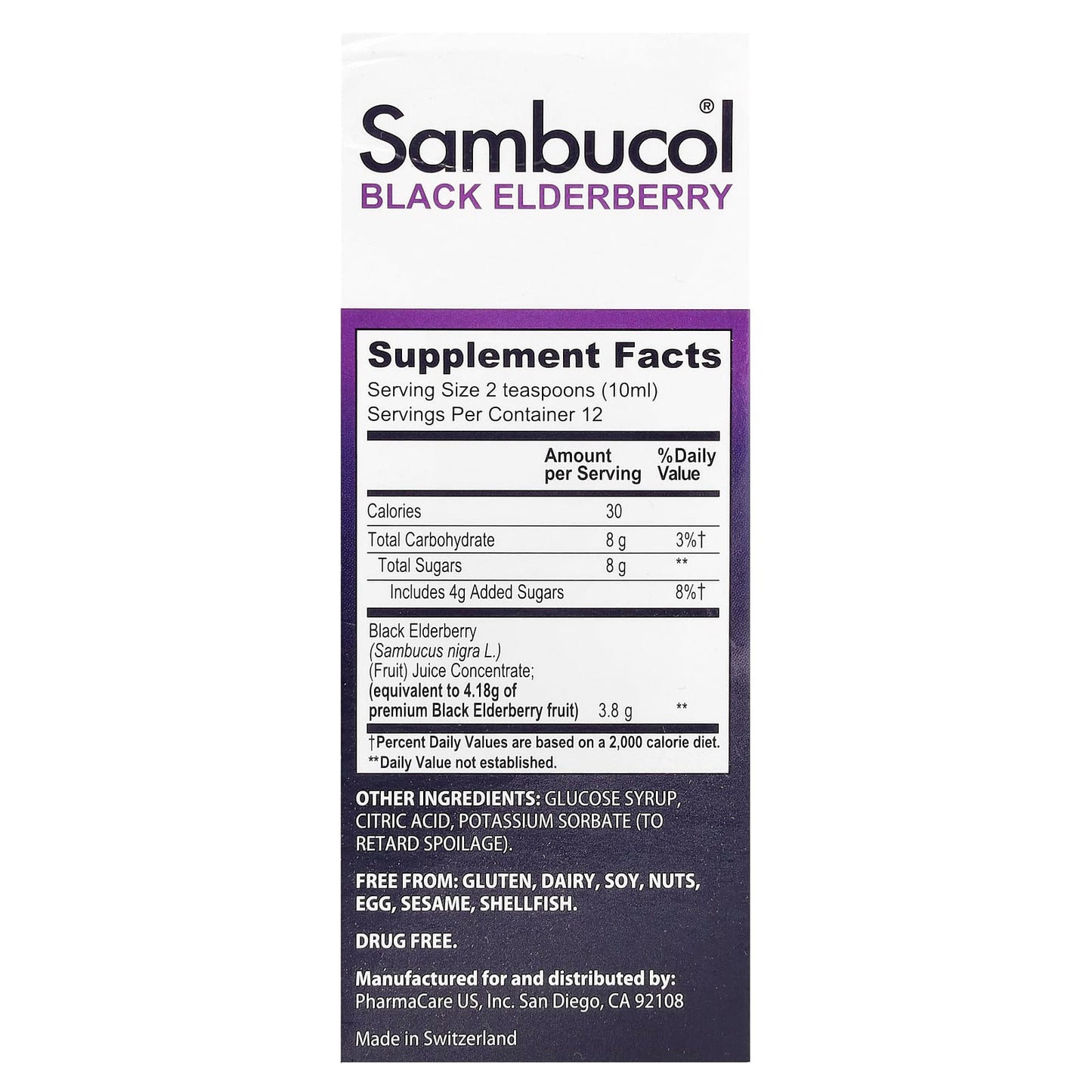 Sambucol, Black Elderberry Immune Syrup, Original Formula, 4 fl oz (120 ml) UPC 896116001105 | Hilife Vitamins