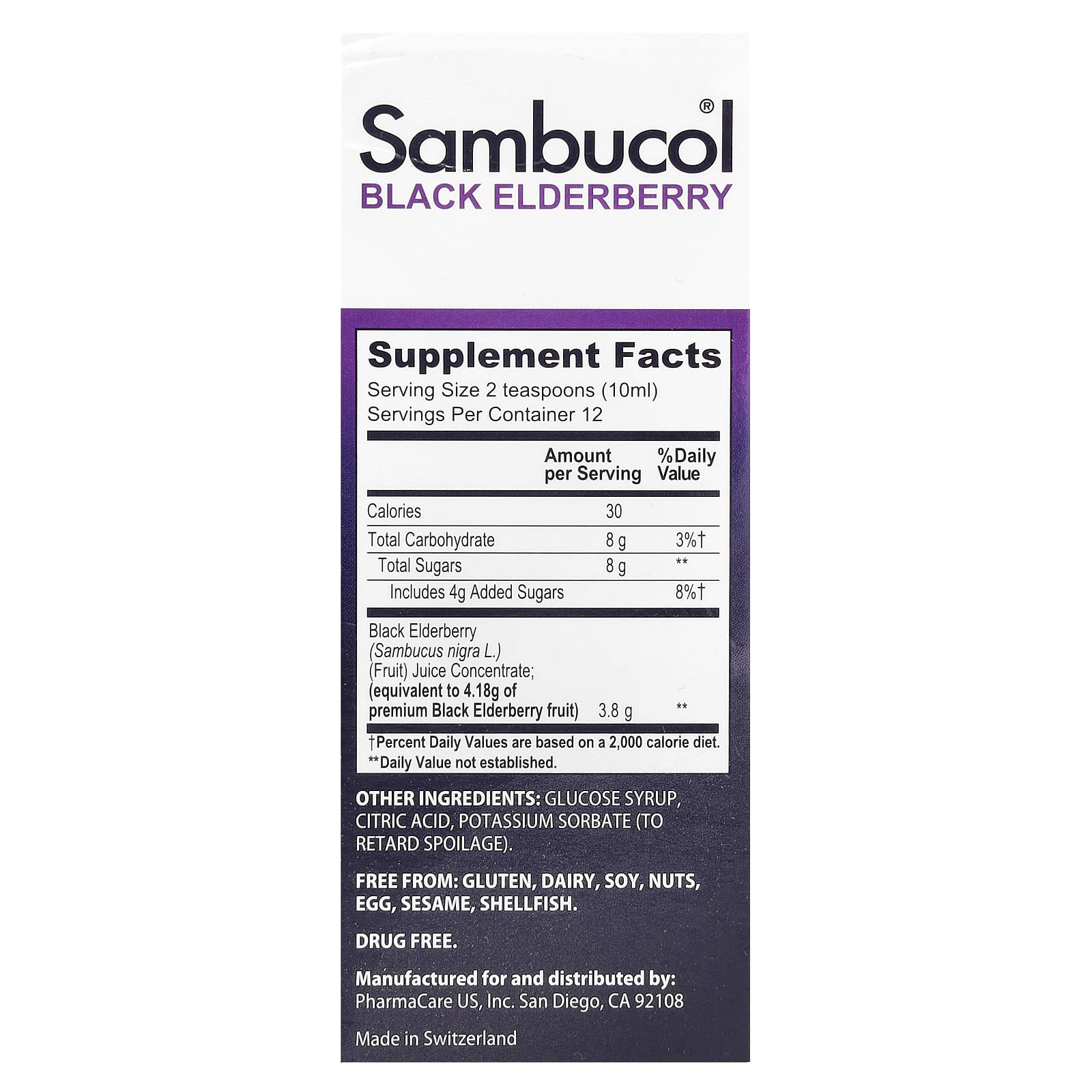 Sambucol, Black Elderberry Immune Syrup, Original Formula, 4 fl oz (120 ml) UPC 896116001105 | Hilife Vitamins