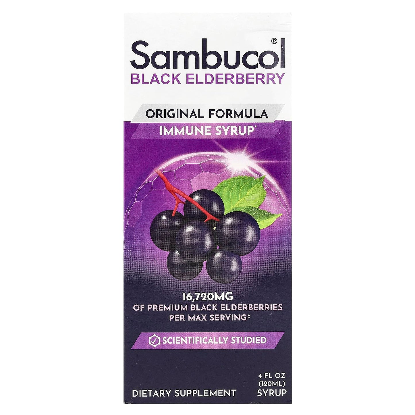Sambucol, Black Elderberry Immune Syrup, Original Formula, 4 fl oz (120 ml) UPC 896116001105 | Hilife Vitamins