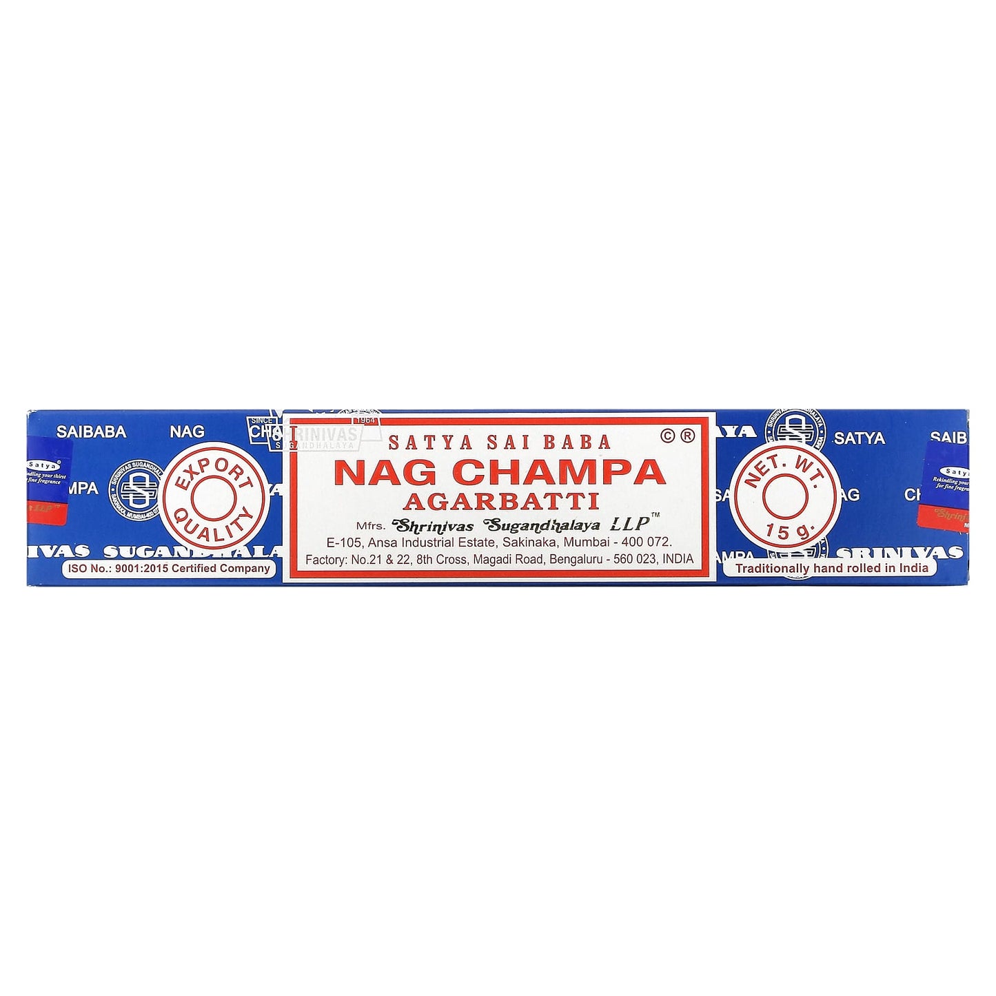 Satya Sai Baba, Nag Champa Incense, 15 UPC 050525555011 | Hilife Vitamins