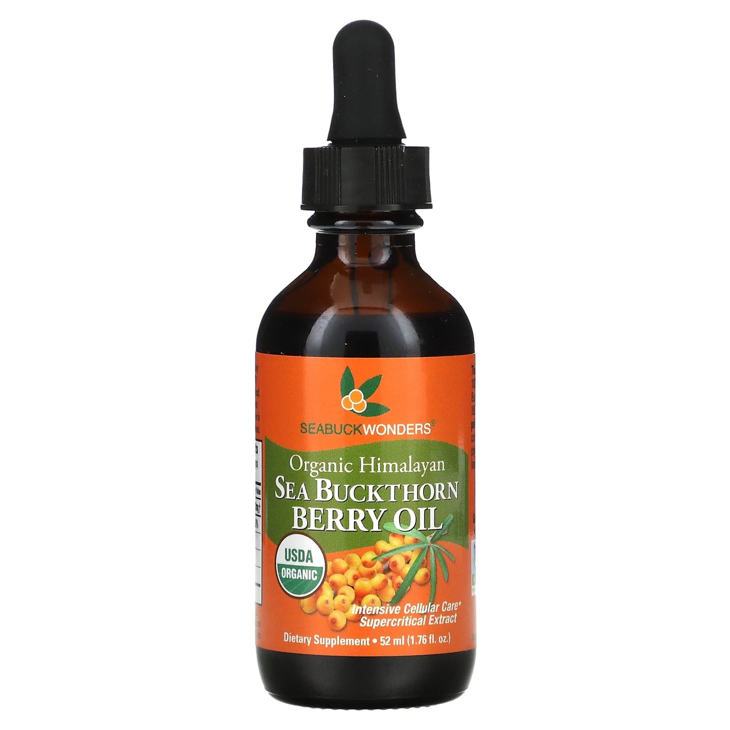 SEABUCKWONDERS, Sea Buckthorn Berry Oil (USDA Organic), 1.76 Oz UPC 674756780044 | Hilife Vitamins