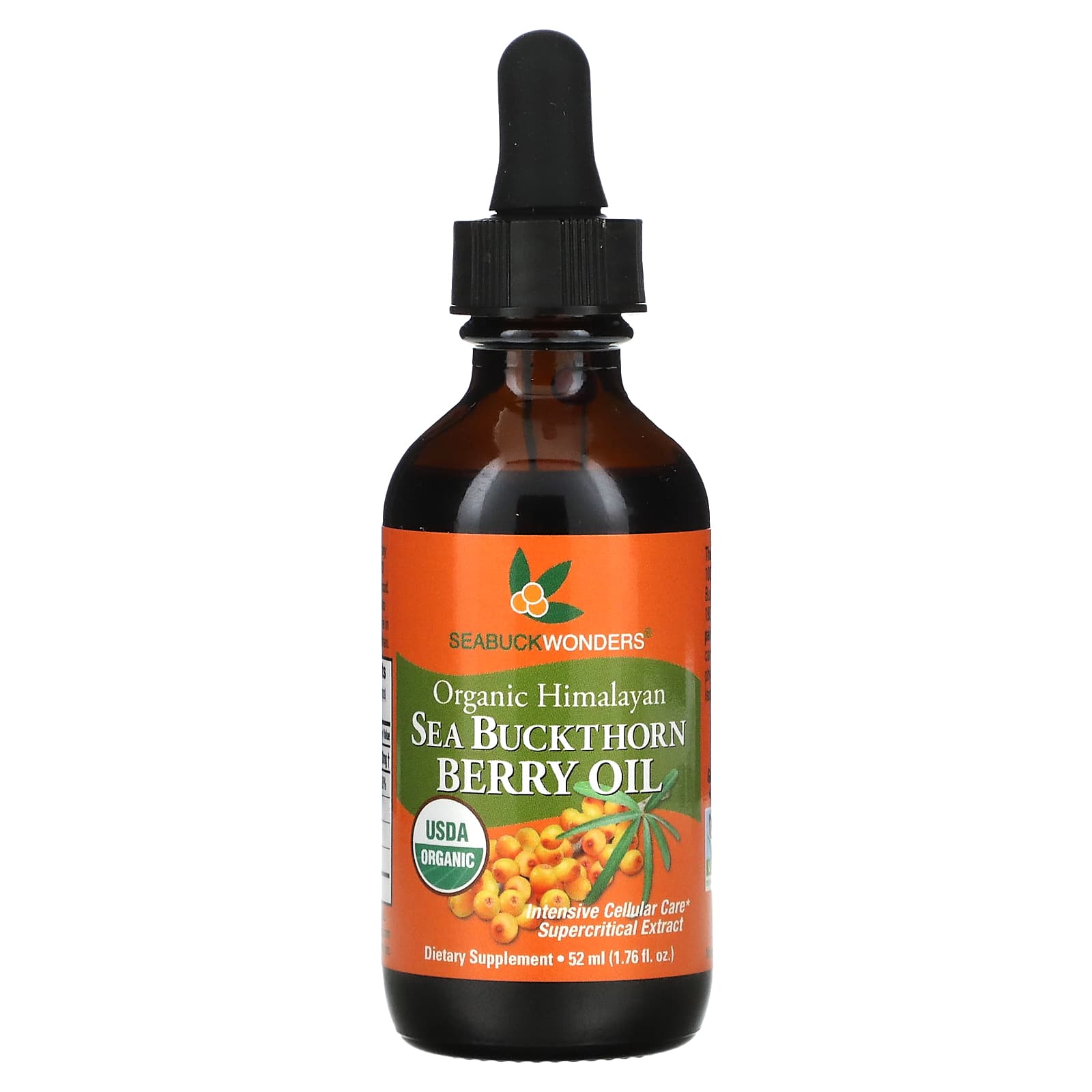 SEABUCKWONDERS, Sea Buckthorn Berry Oil (USDA Organic), 1.76 Oz UPC 674756780044 | Hilife Vitamins