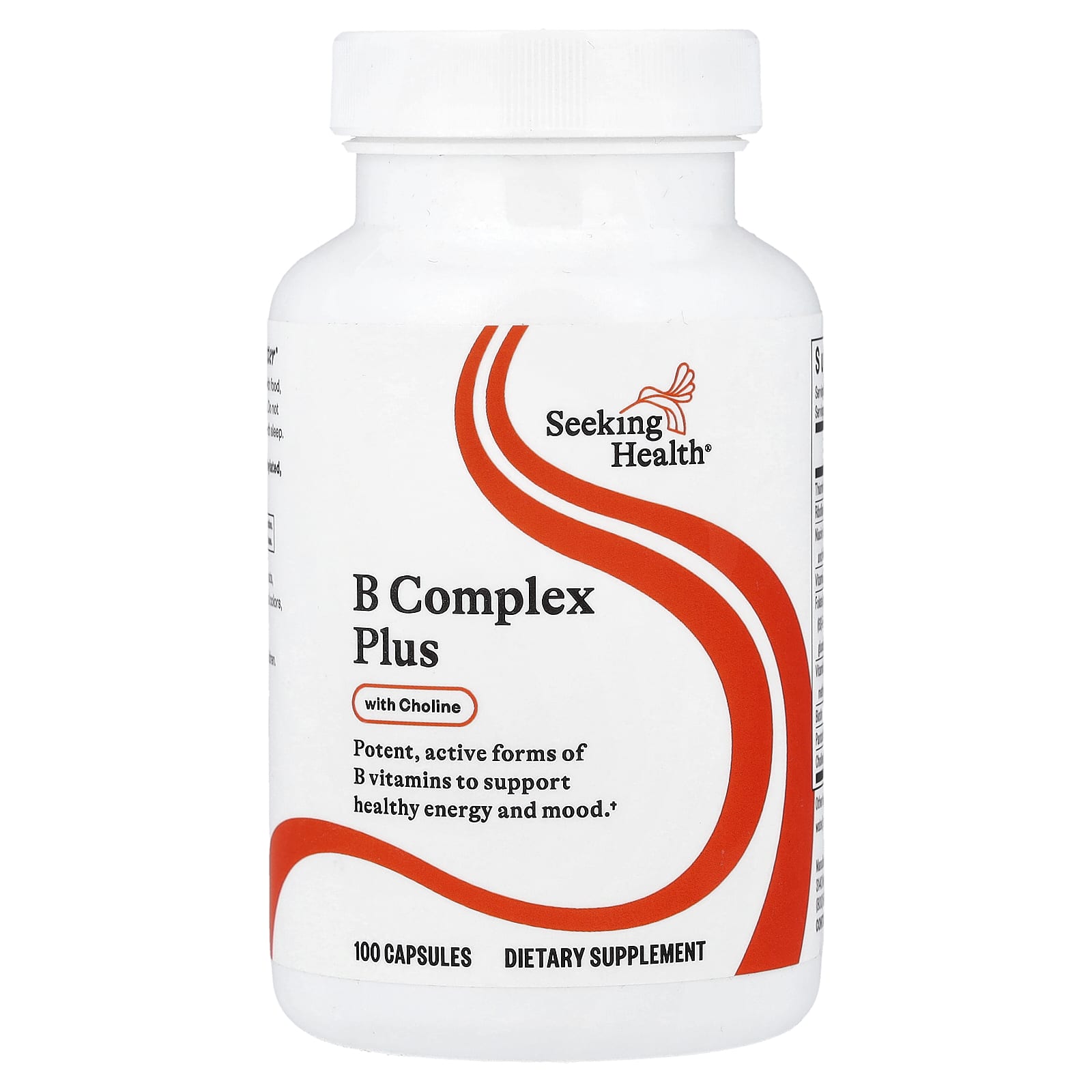 Seeking Health, B Complex Plus With Choline, 100 Vegetarian Capsules UPC 810007520162 | HiLife Vitamins