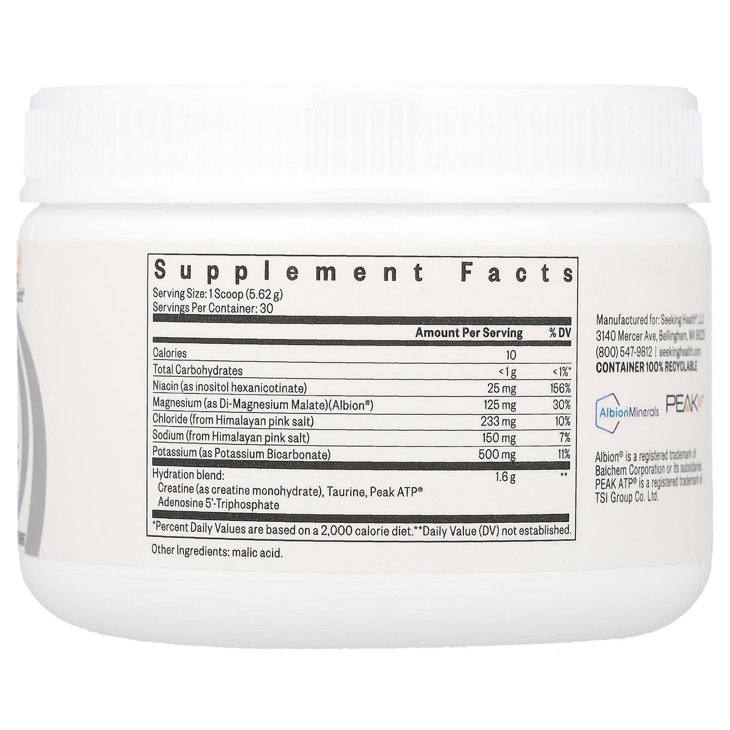 Seeking Health, Optimal Electrolyte, Unflavored, 5.94 oz (168.6 g) UPC 810007520346 | HiLife Vitamins