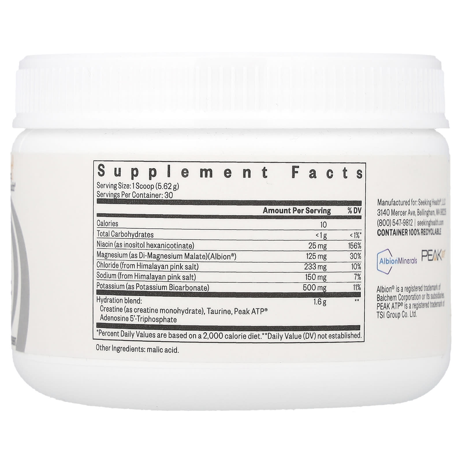 Seeking Health, Optimal Electrolyte, Unflavored, 5.94 oz (168.6 g) UPC 810007520346 | HiLife Vitamins