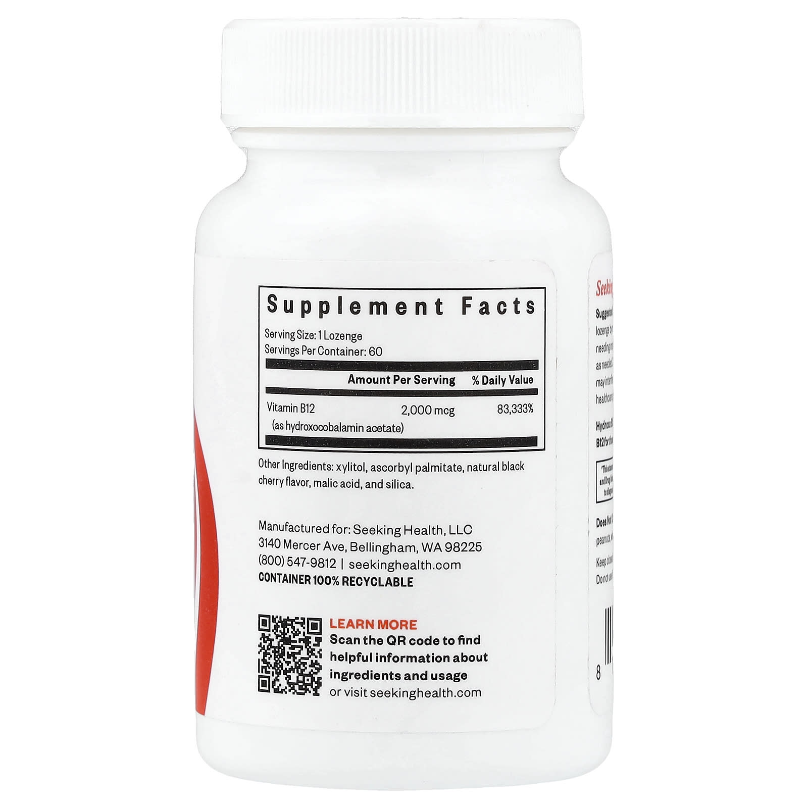 Seeking Health, Hydroxo B12, 2,000 mcg, 60 Lozenges UPC 810007520506 | Hilife Vitamins