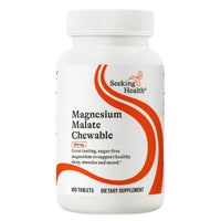 Seeking Health, Magnesium Malate Chewable, 100 mg, 100 Chewable Tablets UPC 810007520650 | HiLife Vitamins