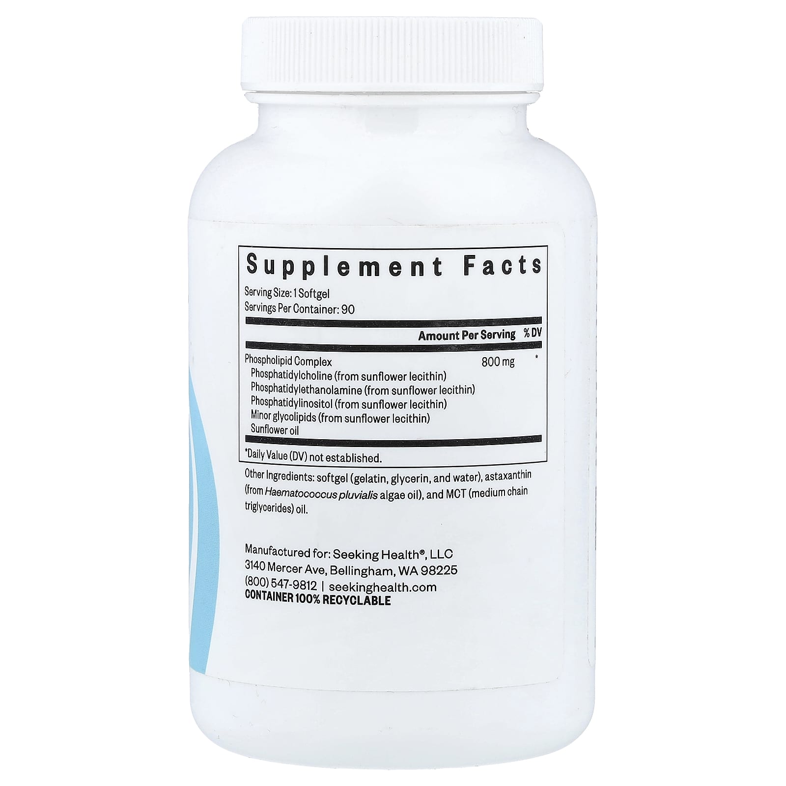 Seeking Health, Optimal PC, 800 mg, 90 Softgels UPC 810007521107 | Hilife Vitamins