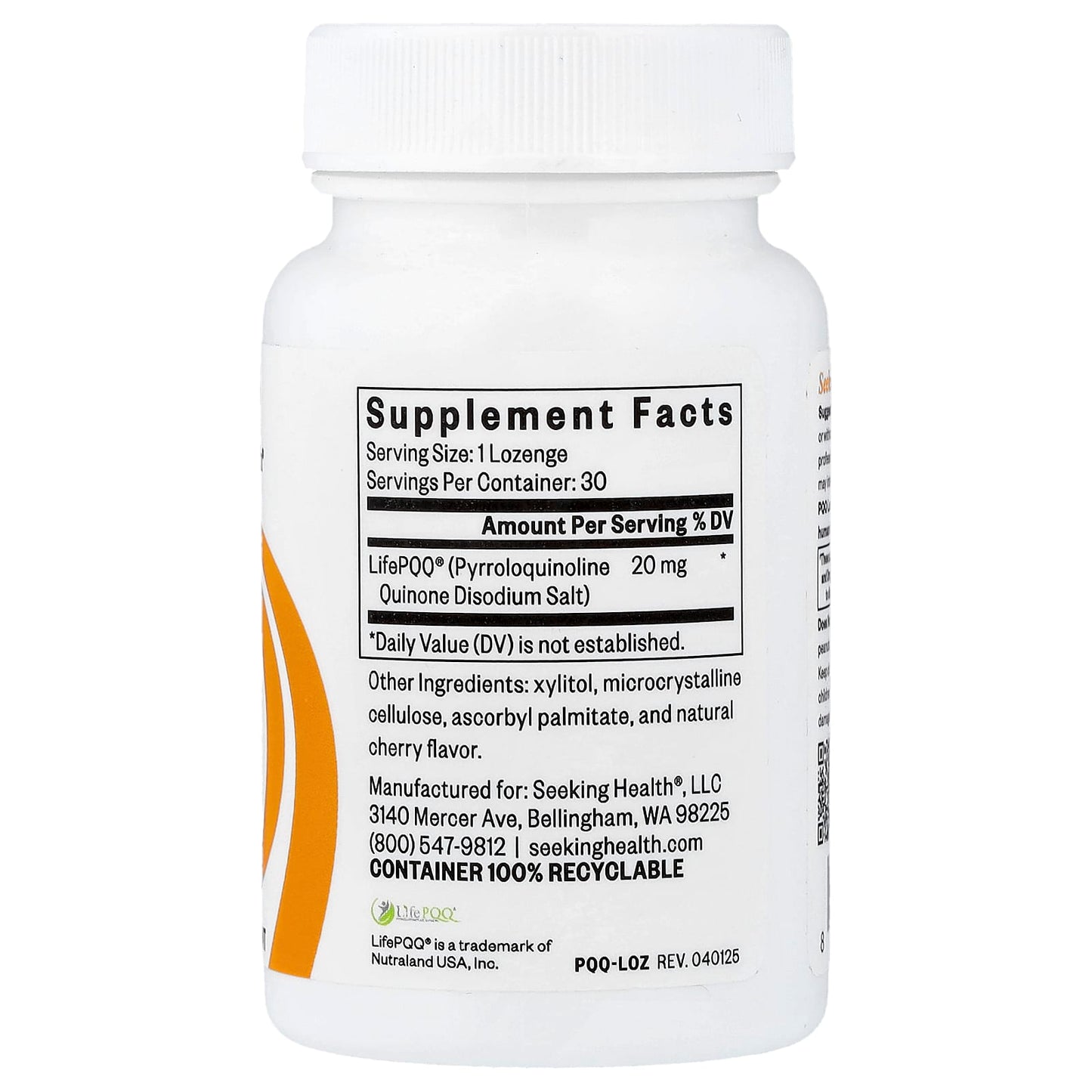 Seeking Health, PQQ Lozenge, 20 mg, 30 Lozenges UPC 810007521169 | HiLife Vitamins
