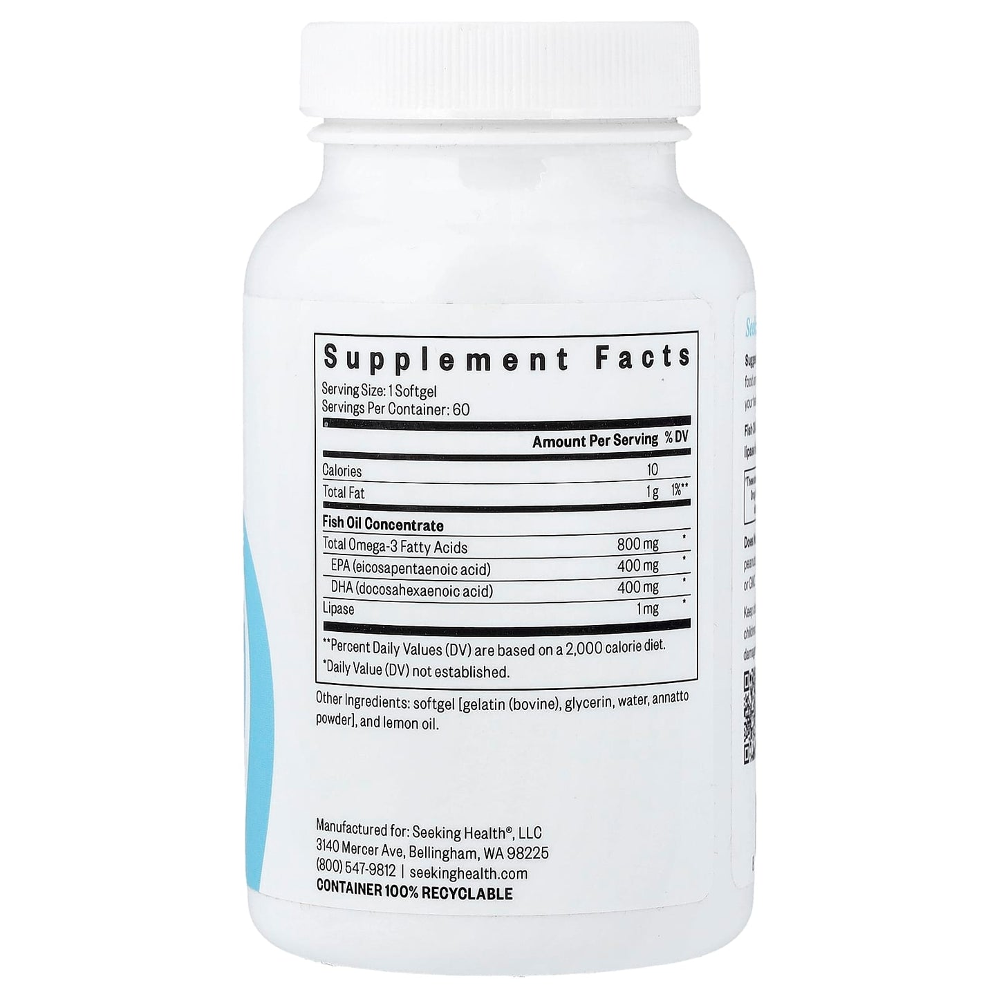 Seeking Health, Fish Oil (Formerly Optimal Fish Oil), 60 Softgels UPC 810007521176 | HiLife Vitamins