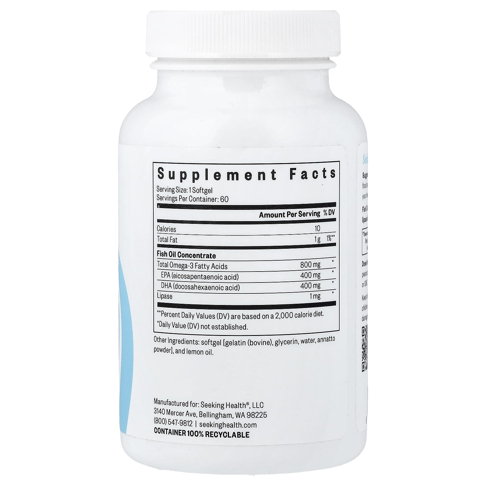 Seeking Health, Fish Oil (Formerly Optimal Fish Oil), 60 Softgels UPC 810007521176 | HiLife Vitamins