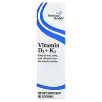 Seeking Health, Vitamin D3 + K2 Drops, 1 fl oz (30 ml) UPC 810007521350 | HiLife Vitamins