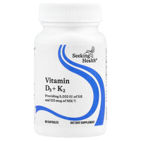 Seeking Health, Vitamin D3 + K2, 60 Capsules UPC 810007521367 | HiLife Vitamins