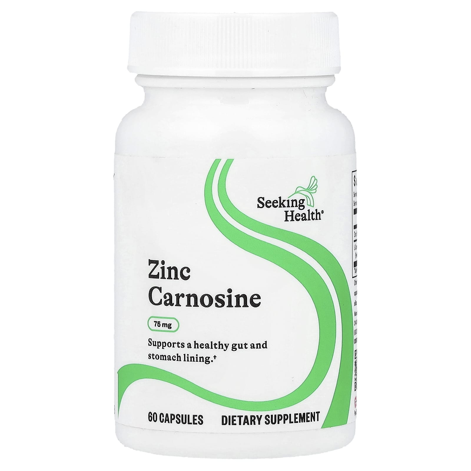 Seeking Health, Zinc Carnosine, 60 Vegetarian Capsules UPC 810007521398 | HiLife Vitamins