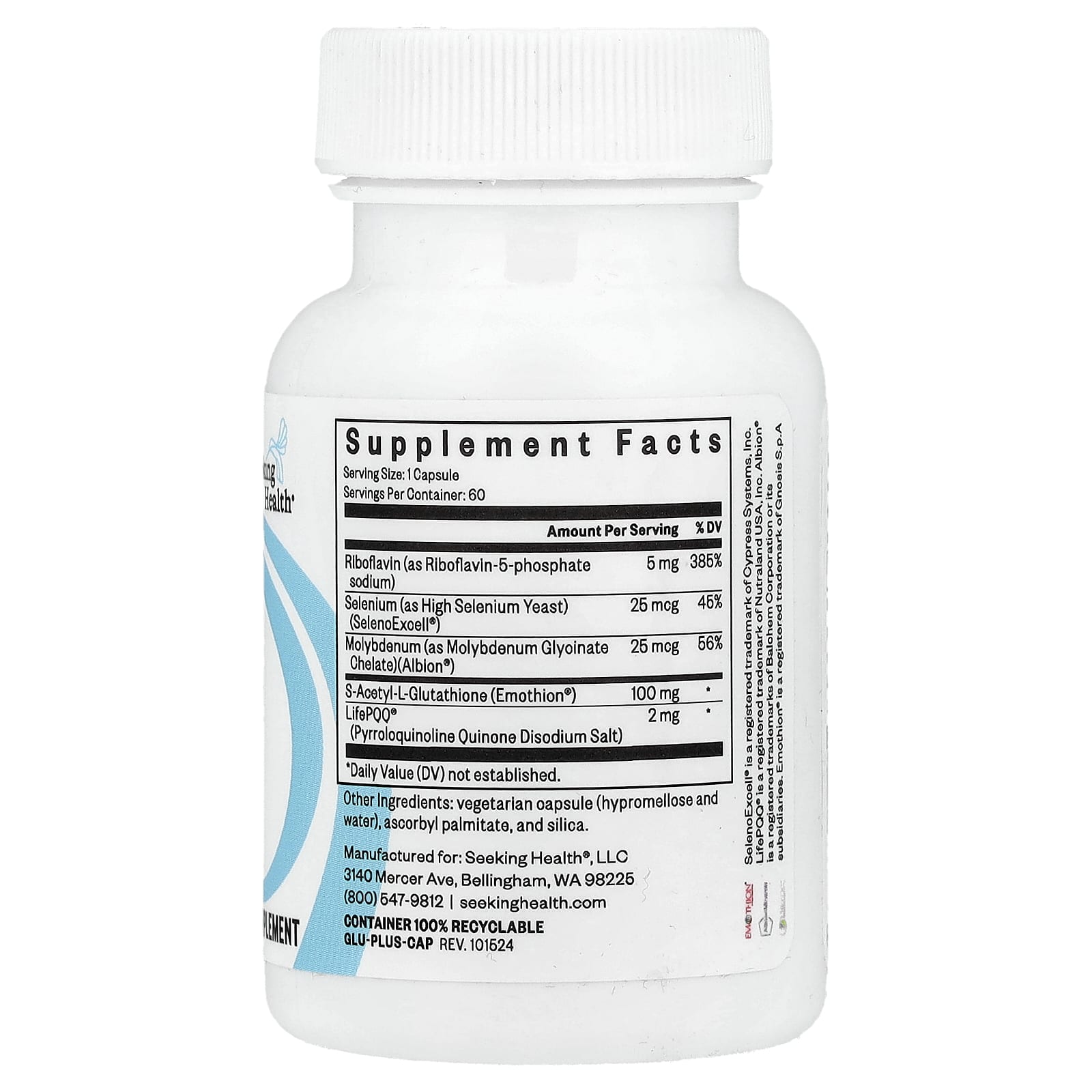 Seeking Health, Glutathione Plus With CoFactors, 60 Capsules UPC 810007521459 | HiLife Vitamins