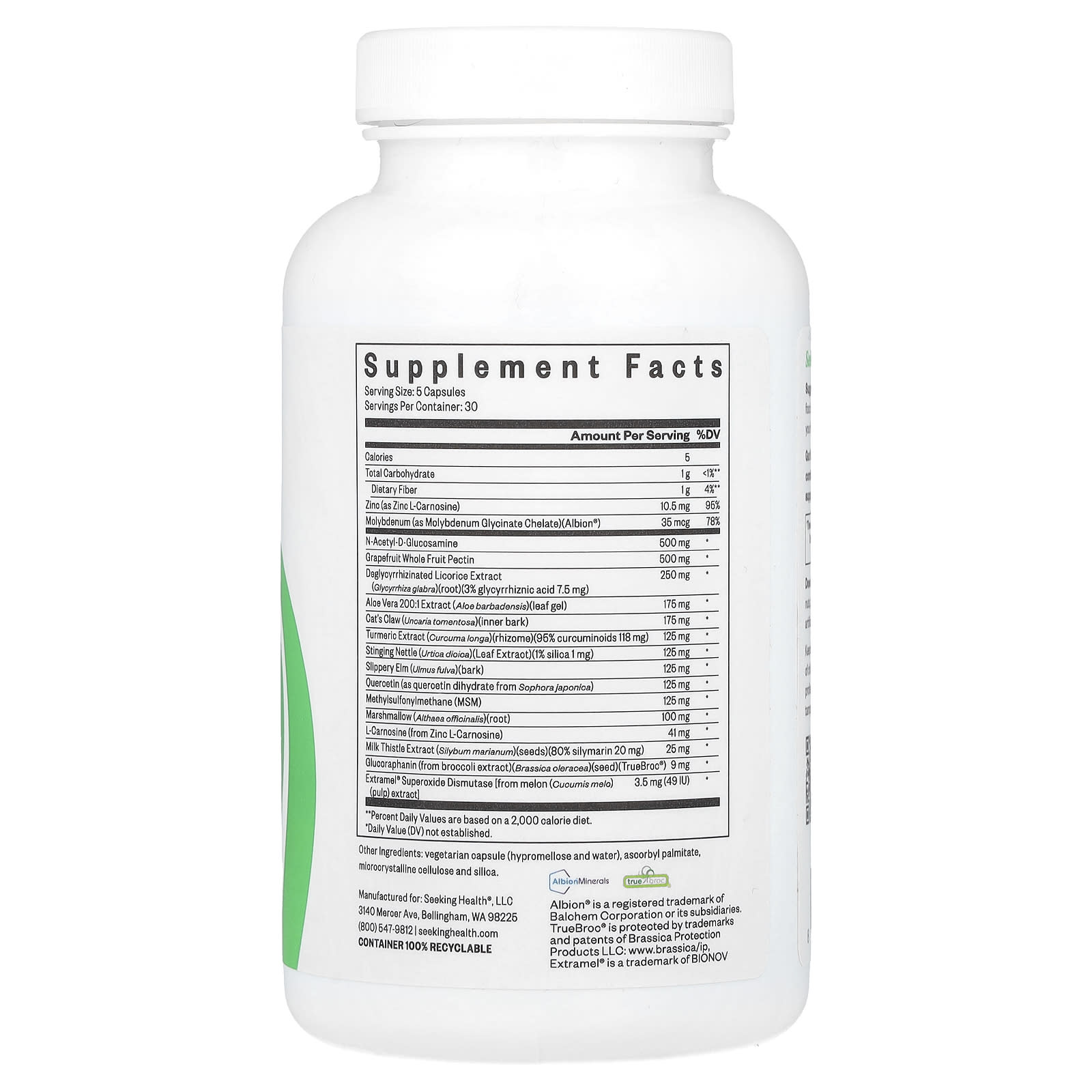 Seeking Health, Gut Nutrients, 150 Capsules UPC 810007521466 | HiLife Vitamins
