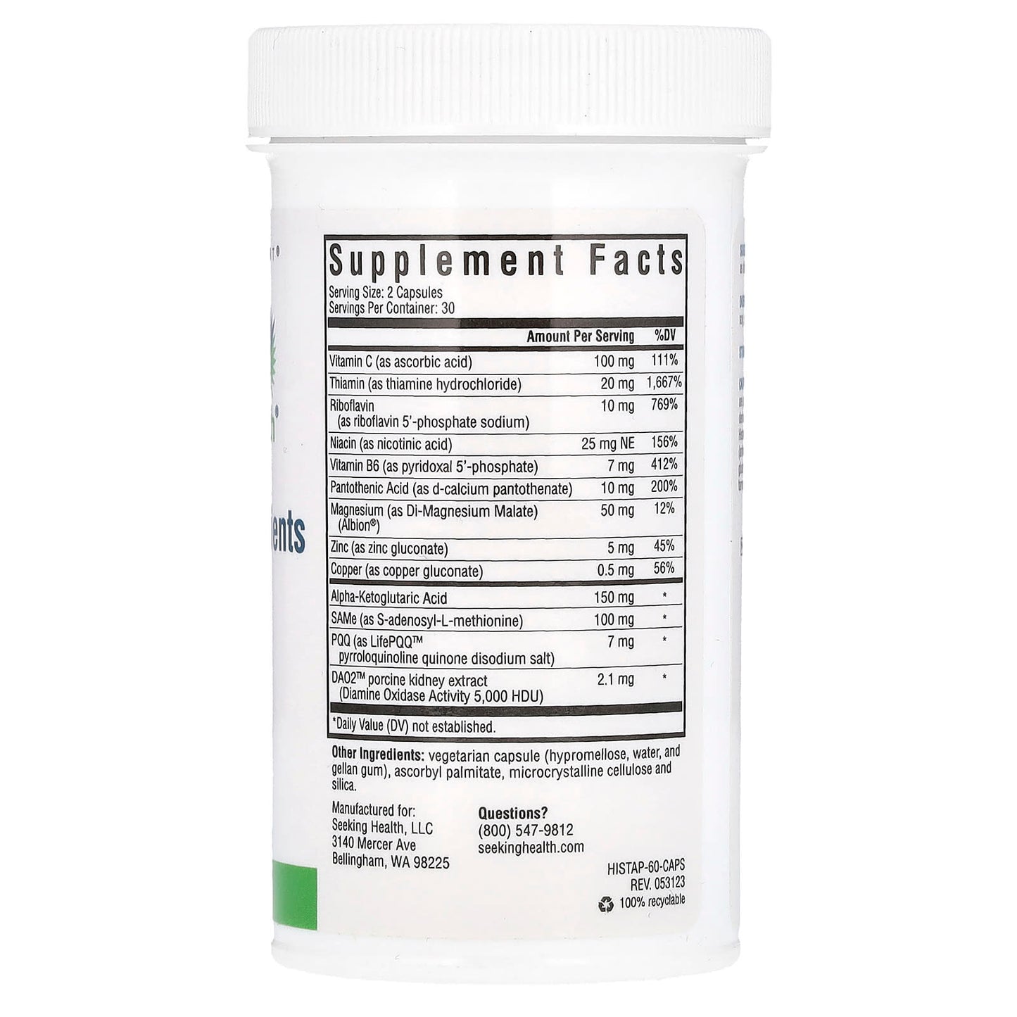 Seeking Health, Histamine Nutrients, (Formerly Histamine Block Plus), 60 Capsules UPC 810007521589 | HiLife Vitamins