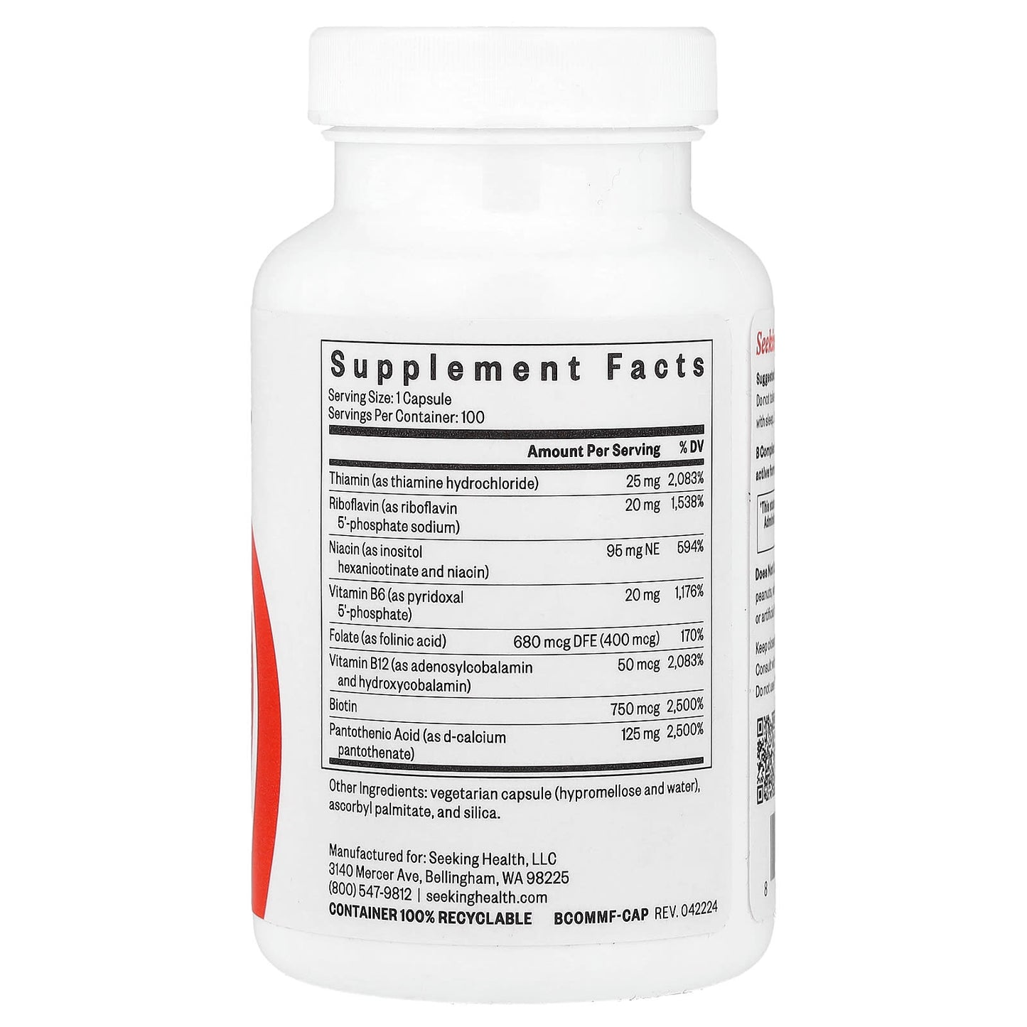 Seeking Health, B Complex MF, 100 Capsules UPC 810007521602 | HiLife Vitamins