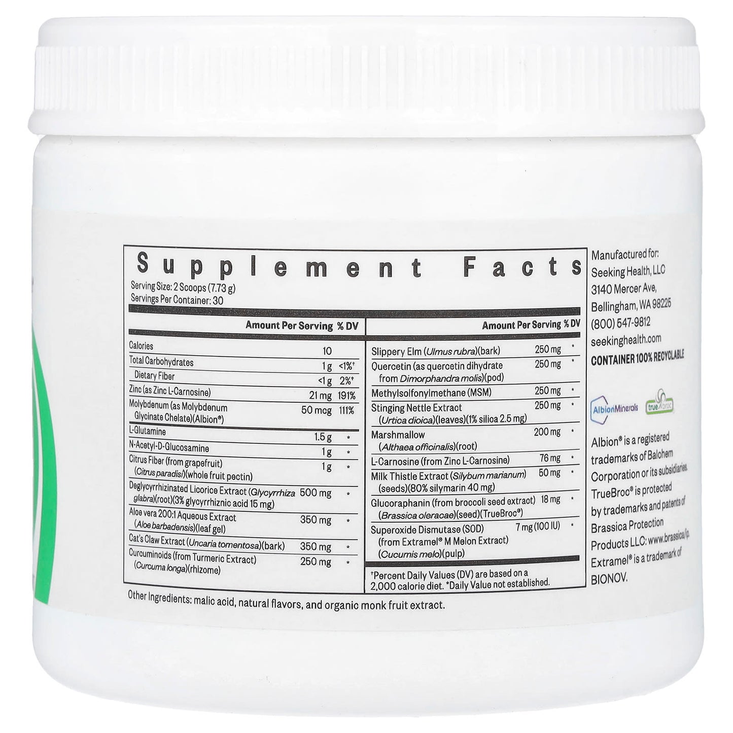Seeking Health, Gut Nutrients, Peach, 8.18 oz (232 g) UPC 810007521633 | HiLife Vitamins