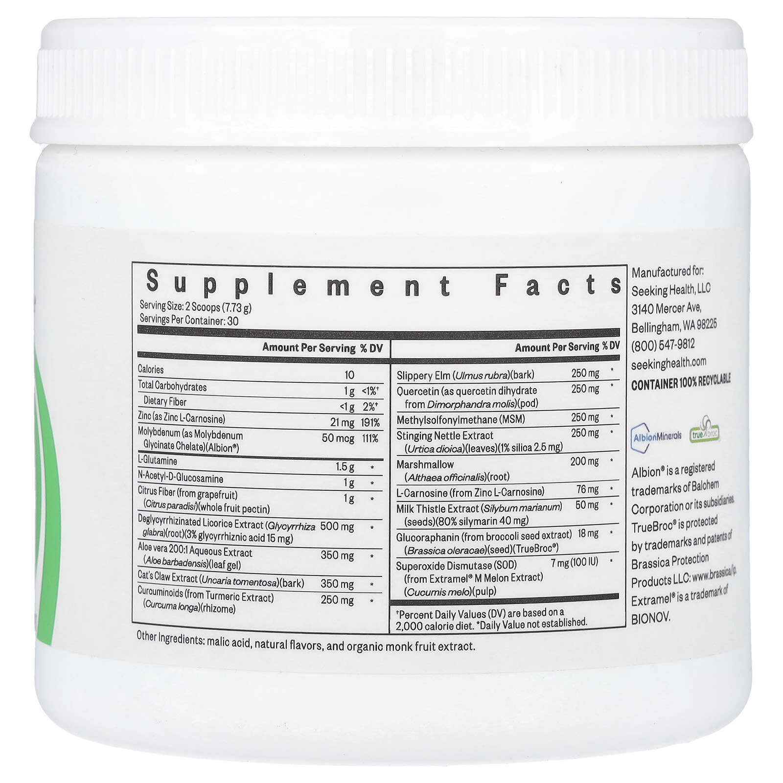 Seeking Health, Gut Nutrients, Peach, 8.18 oz (232 g) UPC 810007521633 | HiLife Vitamins
