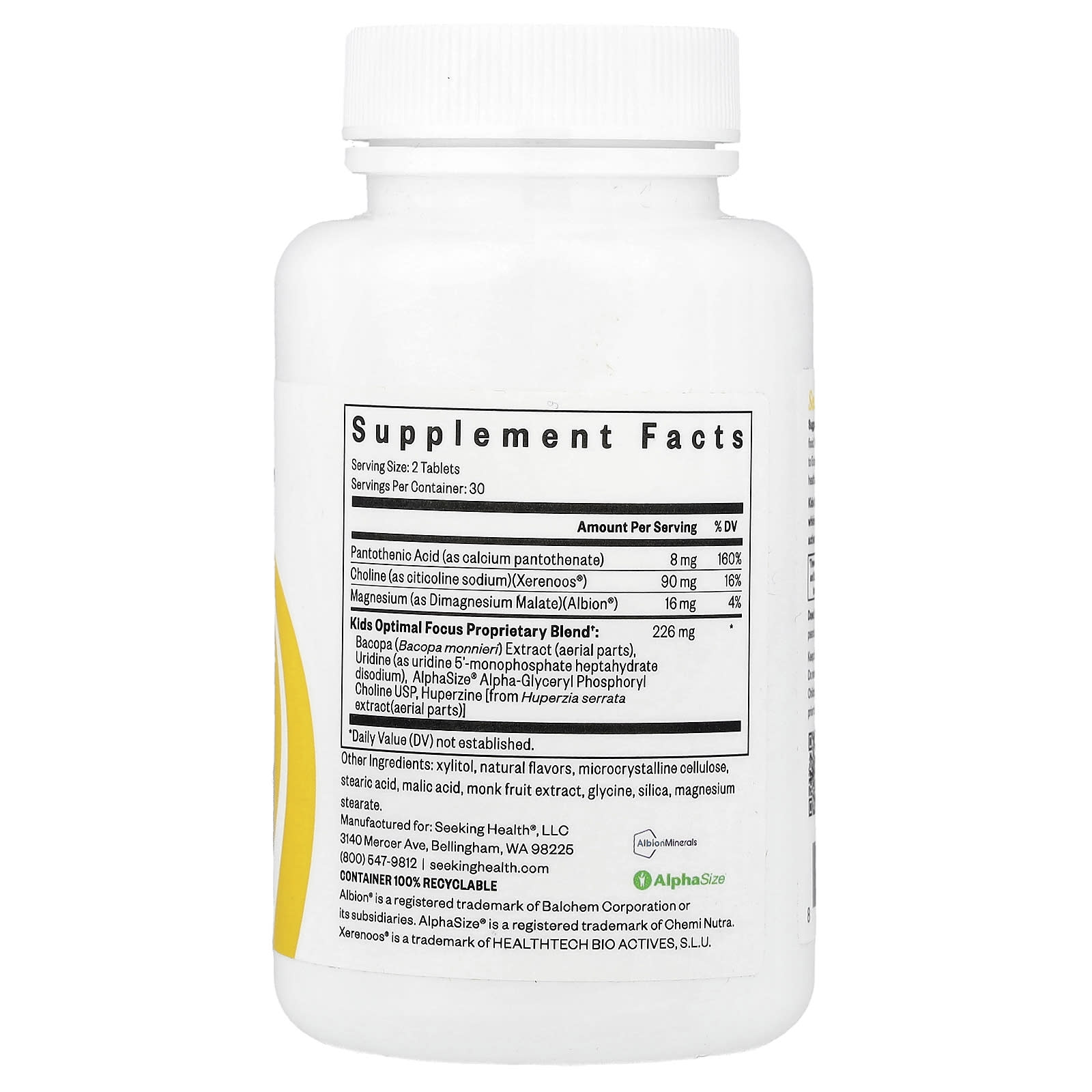 Seeking Health, Kids Optimal Focus, 60 Tablets UPC 810007521886 | HiLife Vitamins