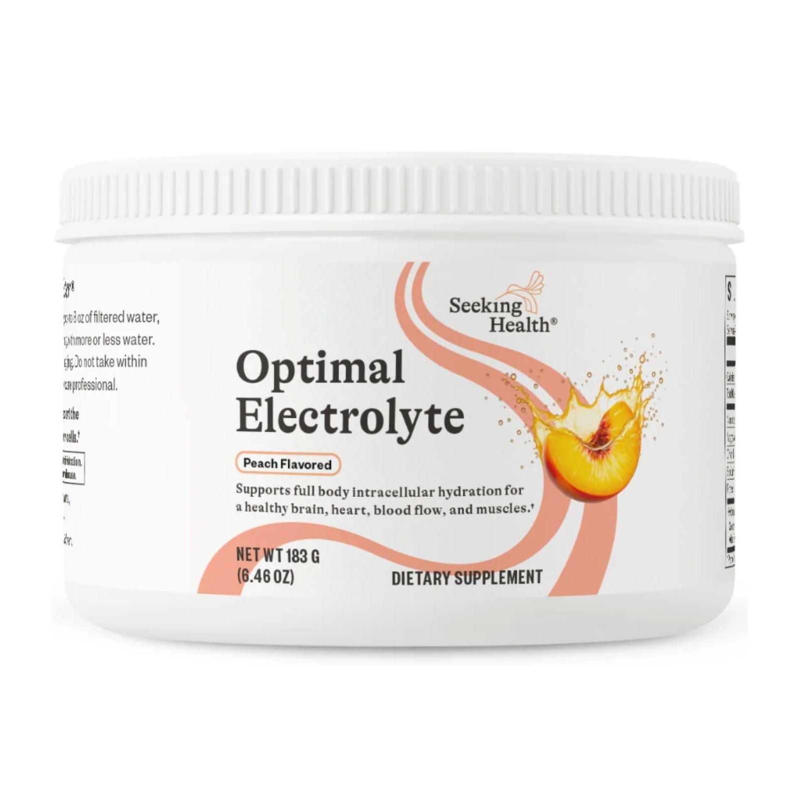 Seeking Health, Optimal Electrolyte Powder, Peach Flavored, 183 g (6.46 oZ) Powder Mix UPC 810007529264 | HiLife Vitamins