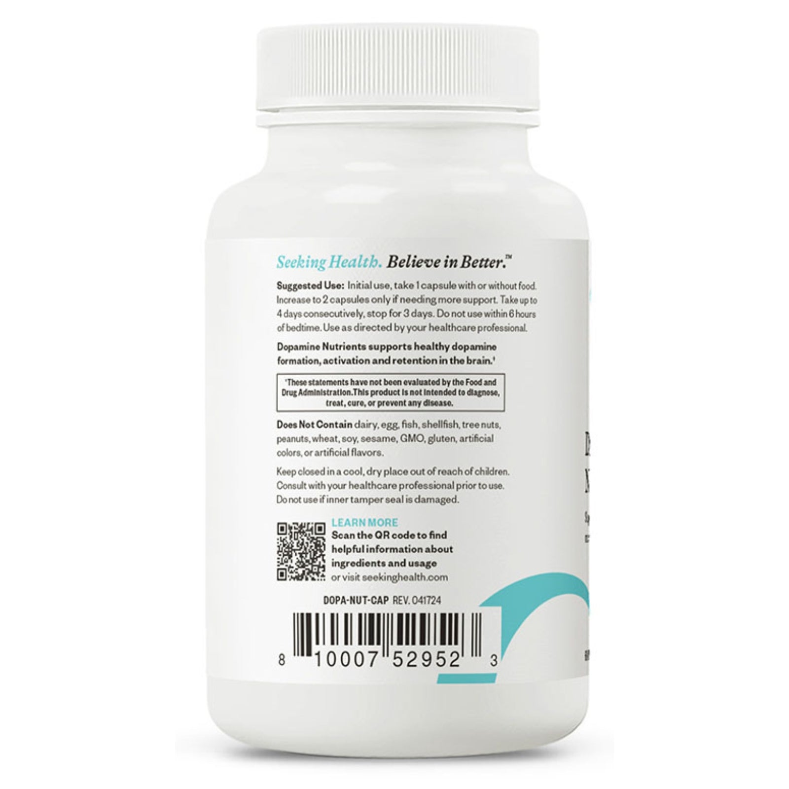 Seeking Health, Dopamine Nutrients, 60 Capsules UPC 810007529523 | HiLife Vitamins