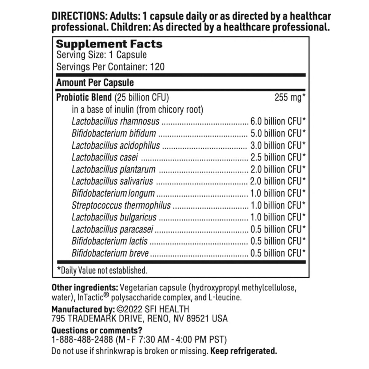 SFI Health, Ther-Biotic® Complete, 120 Capsules UPC 709616012253 | Hilife Vitamins
