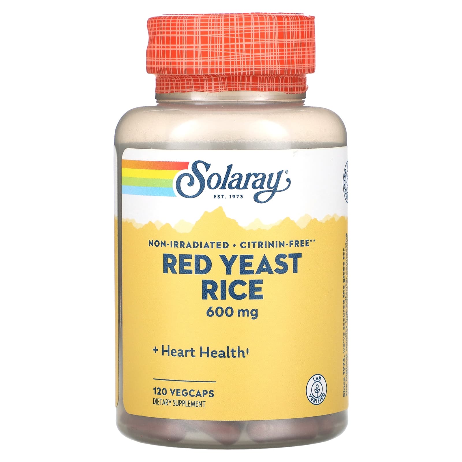 Solaray, Red Yeast Rice, 600 mg, 120 VegCaps - 076280004489 | Hilife Vitamins