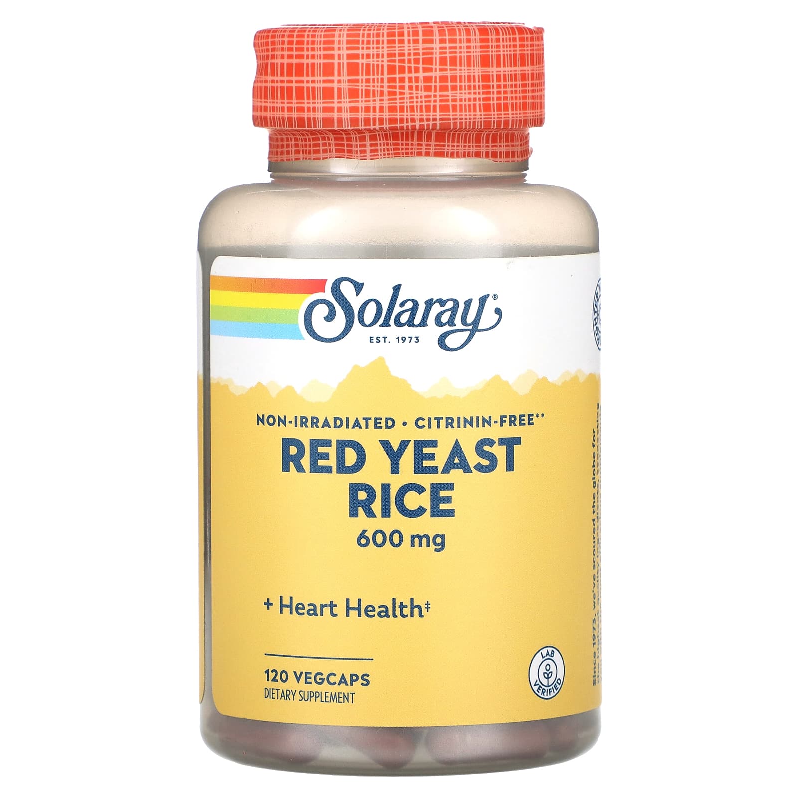 Solaray, Red Yeast Rice, 600 mg, 120 VegCaps UPC 076280004489 | HiLife Vitamins