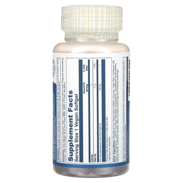 Solaray, DHA, Plant Sourced, 100 mg, 60 Vegetarian Softgels UPC 076280008111 | HiLife Vitamins