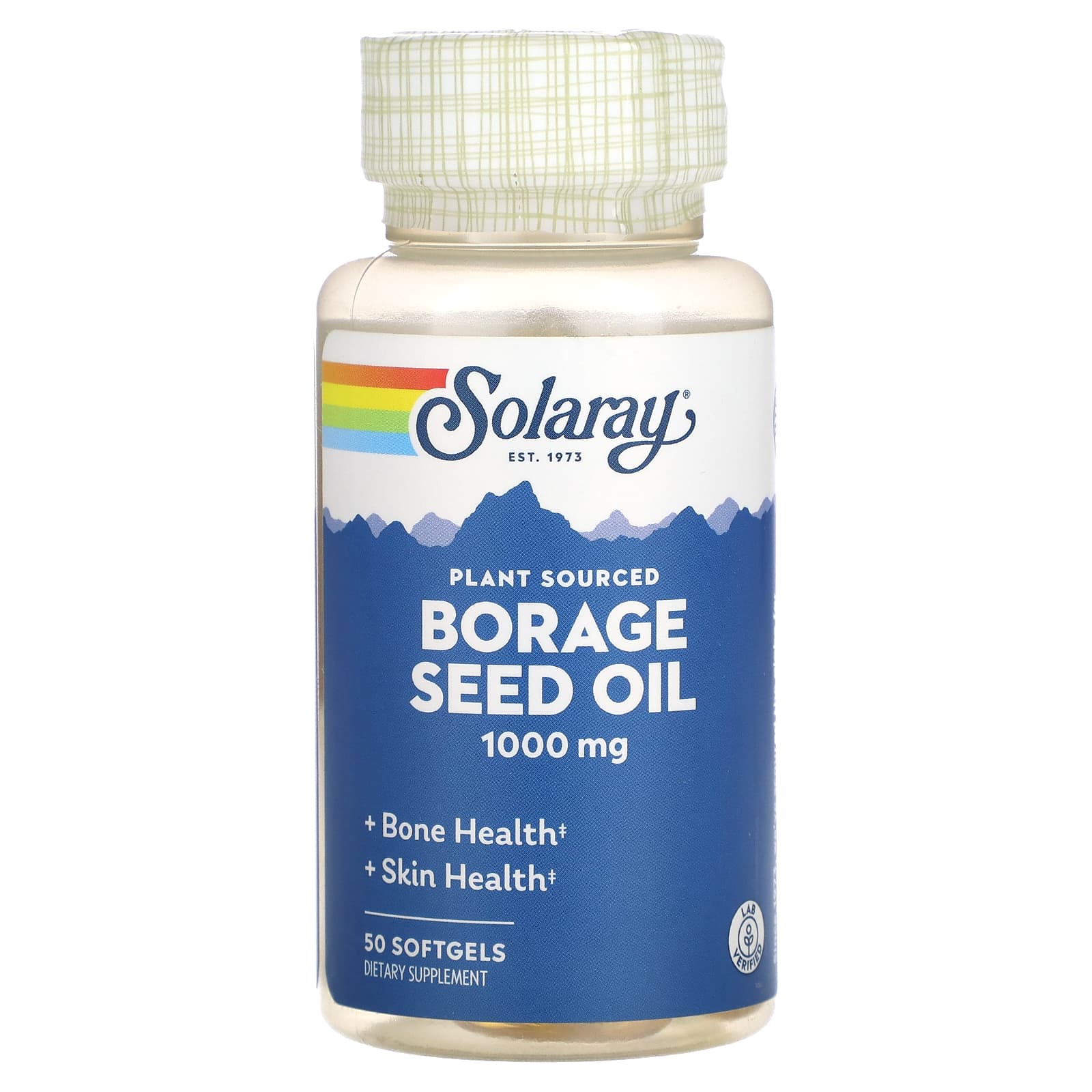Solaray, Borage Seed Oil, 1,000 mg, 50 Softgels UPC 076280008340 | HiLife Vitamins