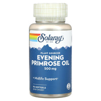 Solaray, Plant Sourced Evening Primrose Oil, 500 mg, 90 Softgels UPC 076280008364 | HiLife Vitamins