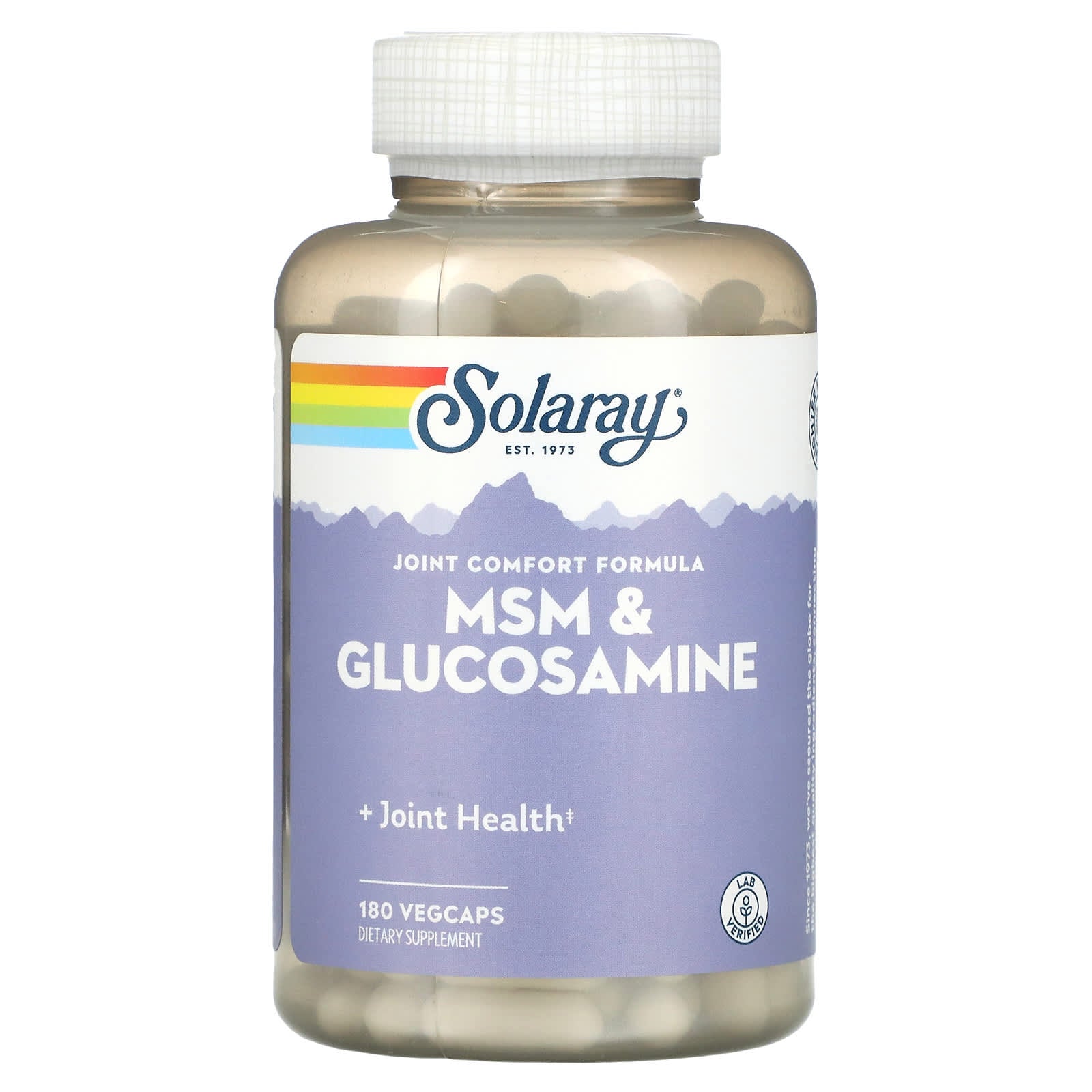 Solaray, MSM & Glucosamine 500/250mg, 180 VegCaps - 076280008562 | Hilife Vitamins