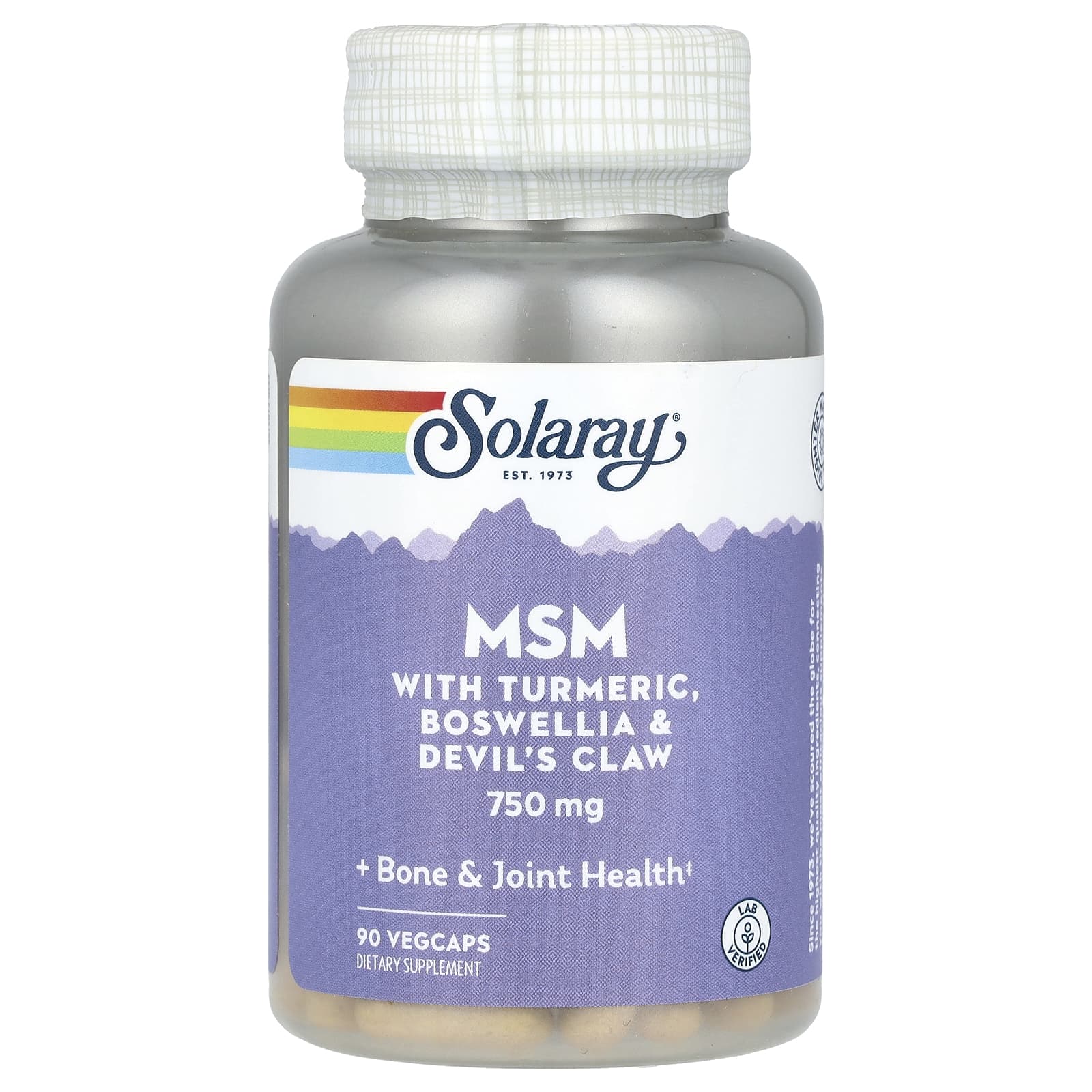 Solaray, MSM 750mg, 90 VegCaps UPC 076280008623 | HiLife Vitamins