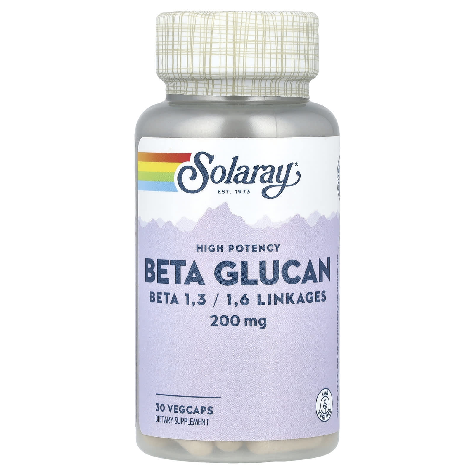 Solaray, Beta Glucan, High Potency, 200 mg, 30 Vegetarian Capsules UPC 076280008746 | HiLife Vitamins