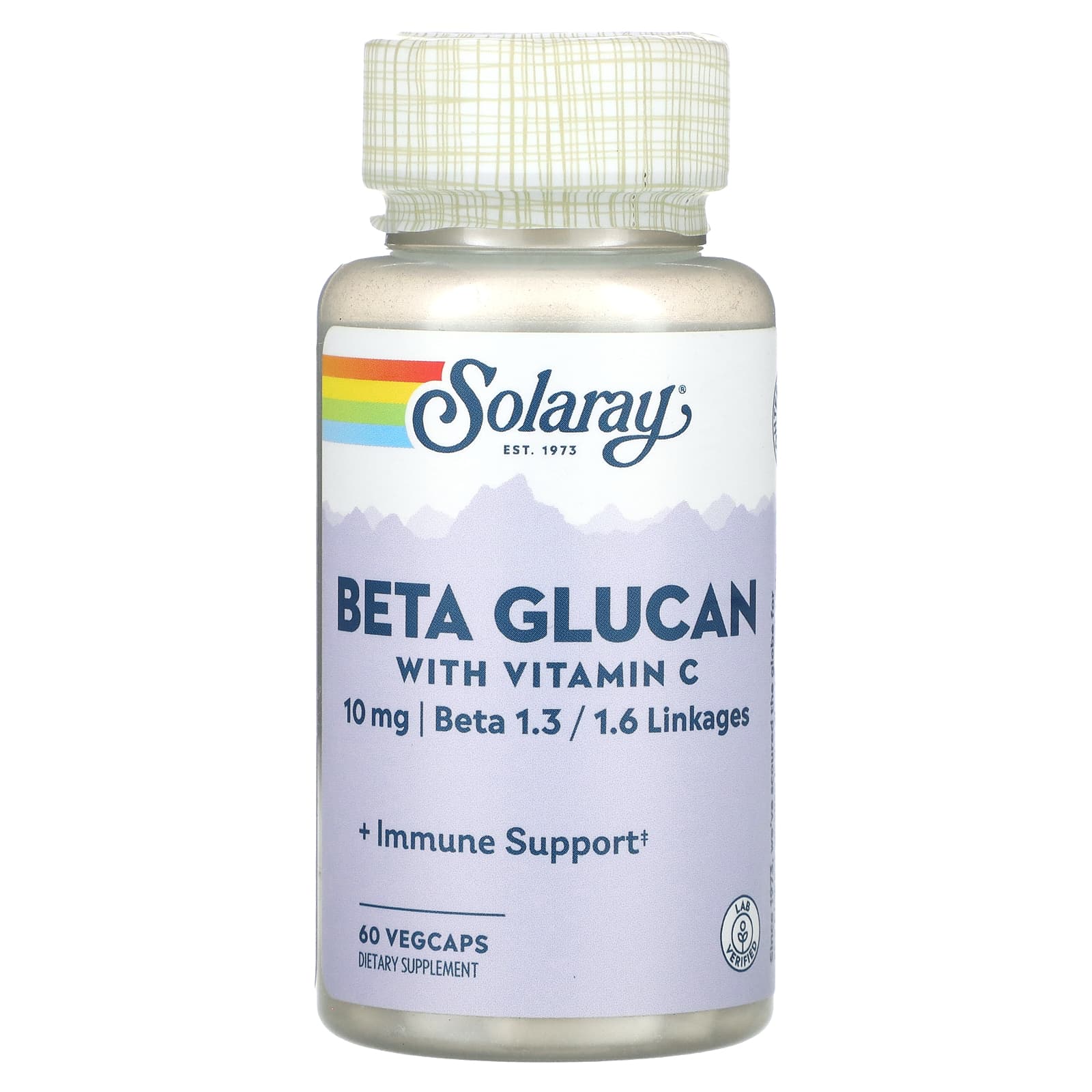 Solaray, Beta Glucan with Vitamin C, 60 Capsules UPC 076280008791 | HiLife Vitamins