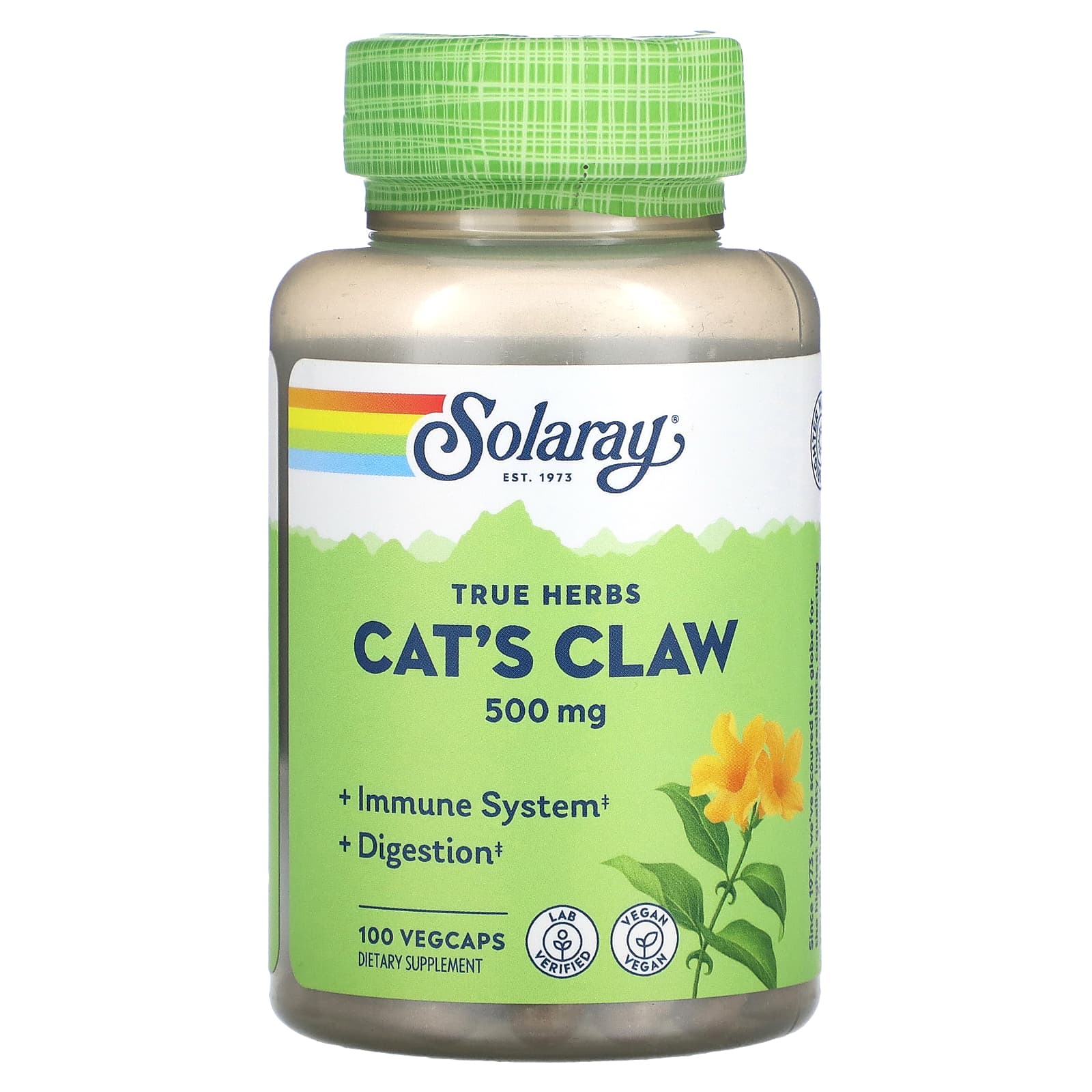 Solaray, Cat's Claw Bark 500 mg, 100 VegCaps UPC 076280011258 | HiLife Vitamins