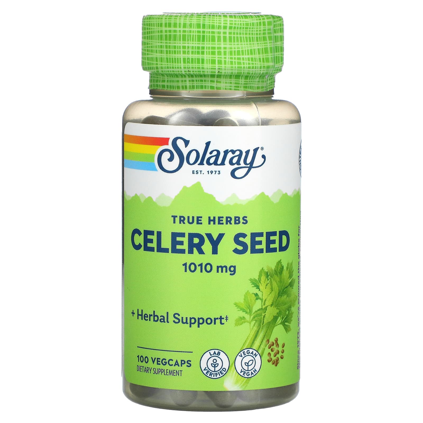 Solaray, Celery Seed 1010 mg, 100 VegCaps - 076280011548 | Hilife Vitamins